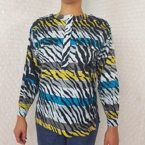 1990s Escada Cotton Zebra Top